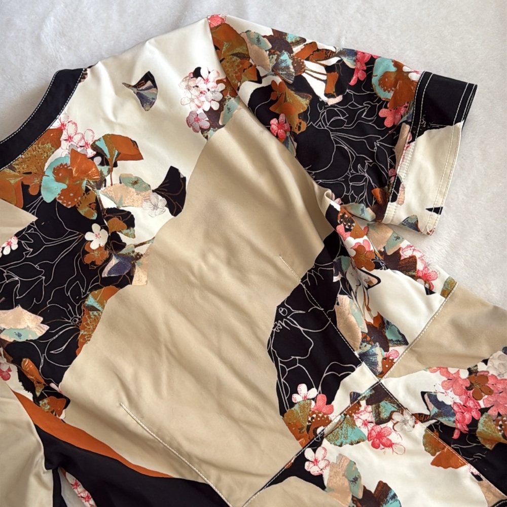 3.1 Phillip Lim x Target | Zip Front Woven Shirt Dress Paper Floral Print (M) - Picture 13 of 16